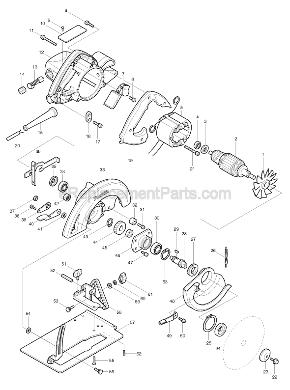 Makita 5007NBA Circular Saw Page A Diagram