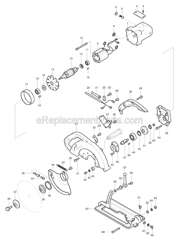 Makita 5201NA Circular Saw Page A Diagram