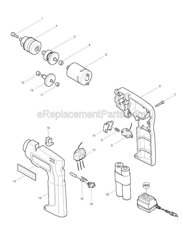 Makita 6040D Cordless Drill Page A Diagram