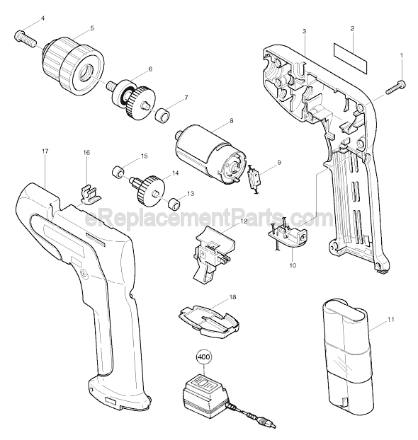 Makita 6076D Cordless Drill Page A Diagram