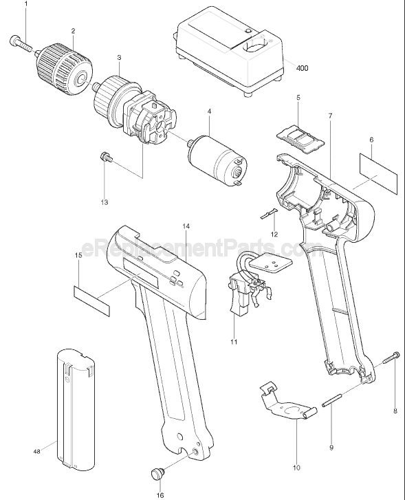 Makita 6096D Cordless Drill Page A Diagram