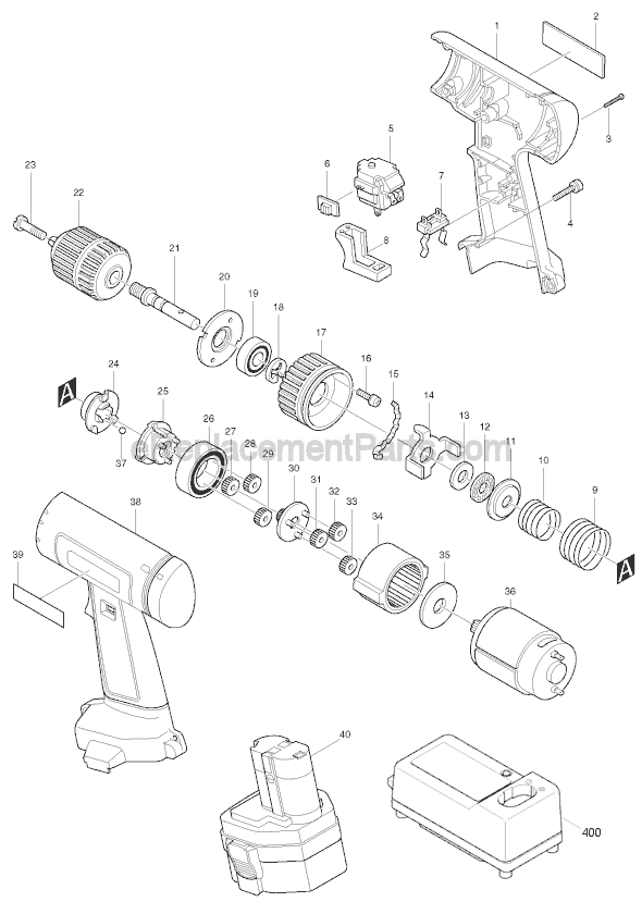 Makita 6223D Cordless Drill Page A Diagram