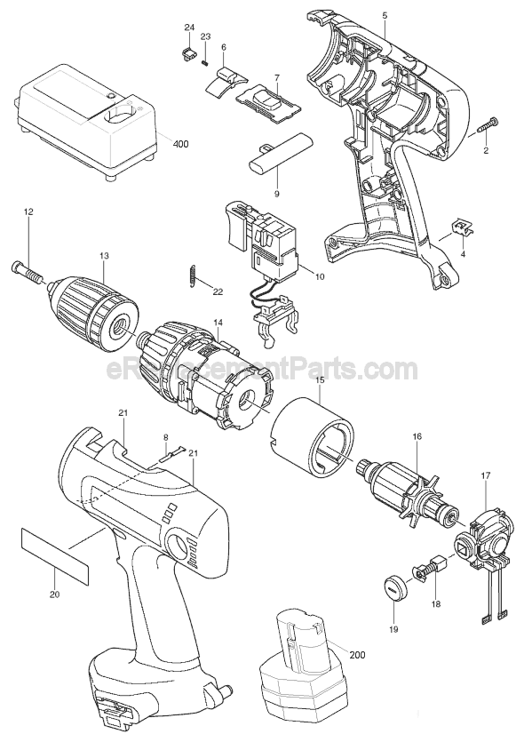 Makita 6347DWDE Drill Page A Diagram