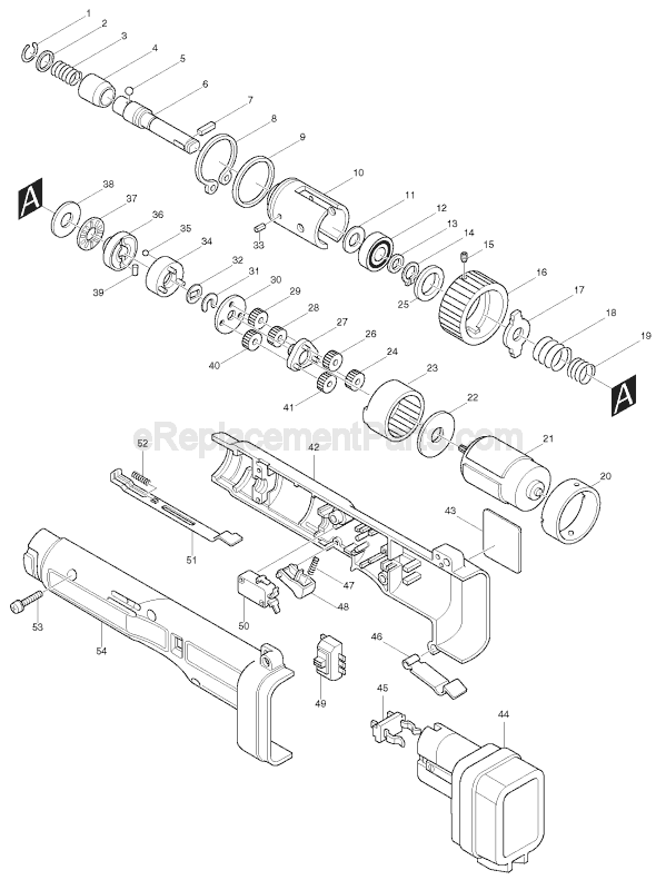 Makita 6703D Cordless Screwdriver Page A Diagram