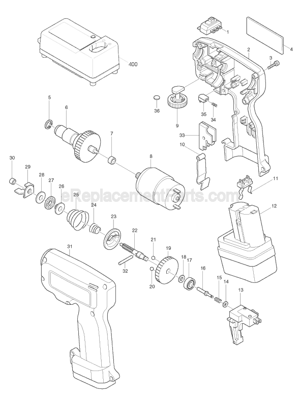 Makita 6793D Cordless Drill Page A Diagram