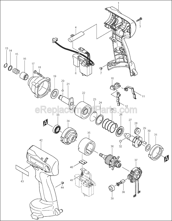 Makita 6932FDWDE Impact Driver Page A Diagram