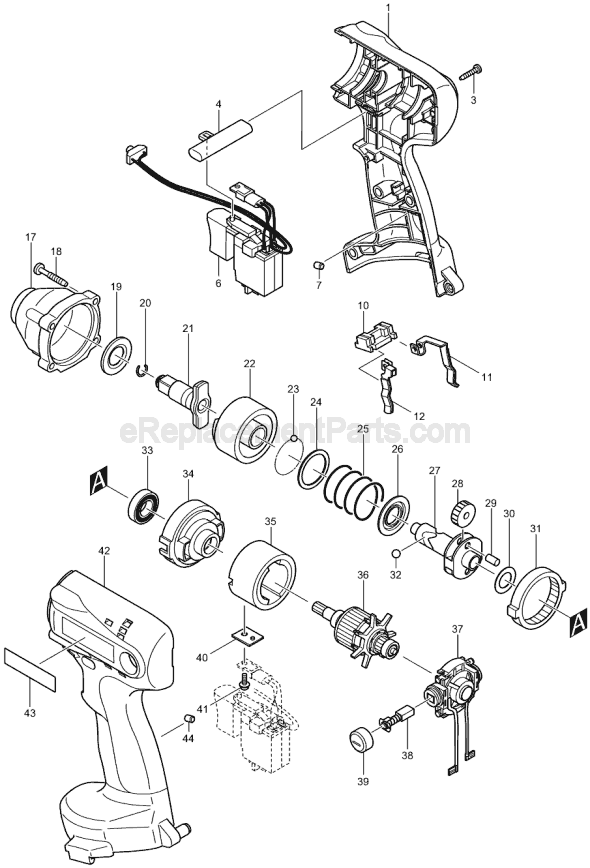 Makita 6933FDWDE 14V Cordless Impact Wrench Page A Diagram