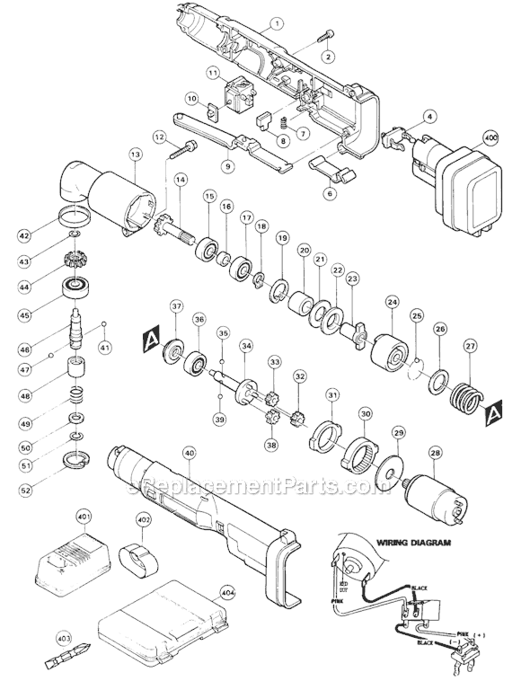 Makita 6940DWA 9.6V Cordless Angle Impact Driver Page A Diagram