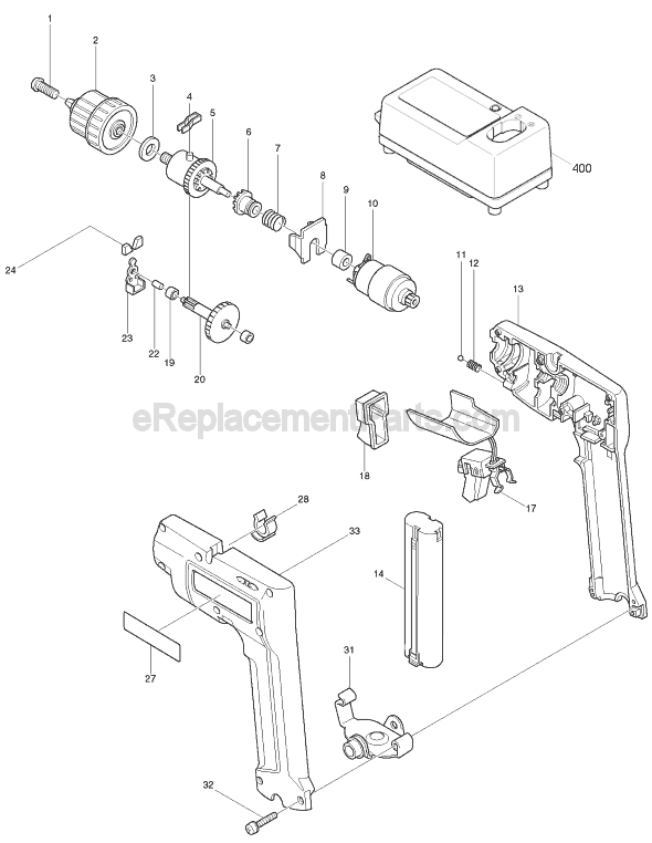 Makita 8402VD Cordless Drill Page A Diagram