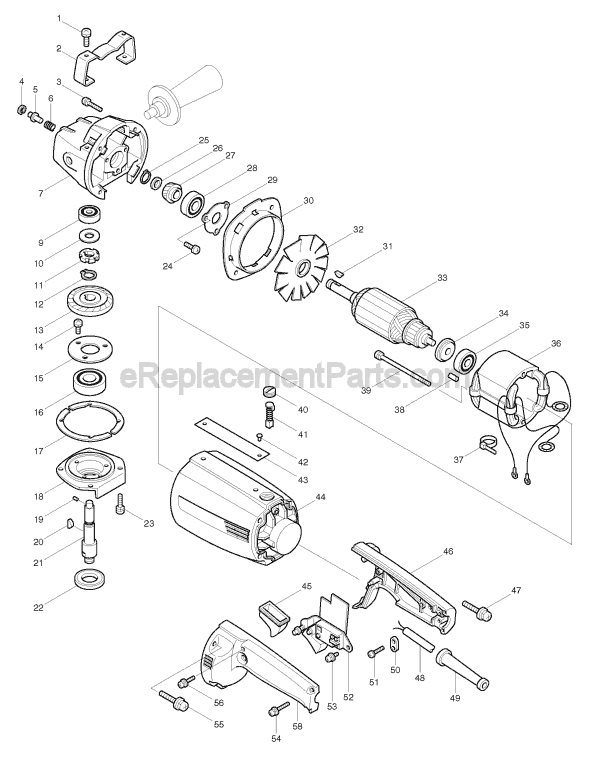 Makita 9000BL Grinder Page A Diagram