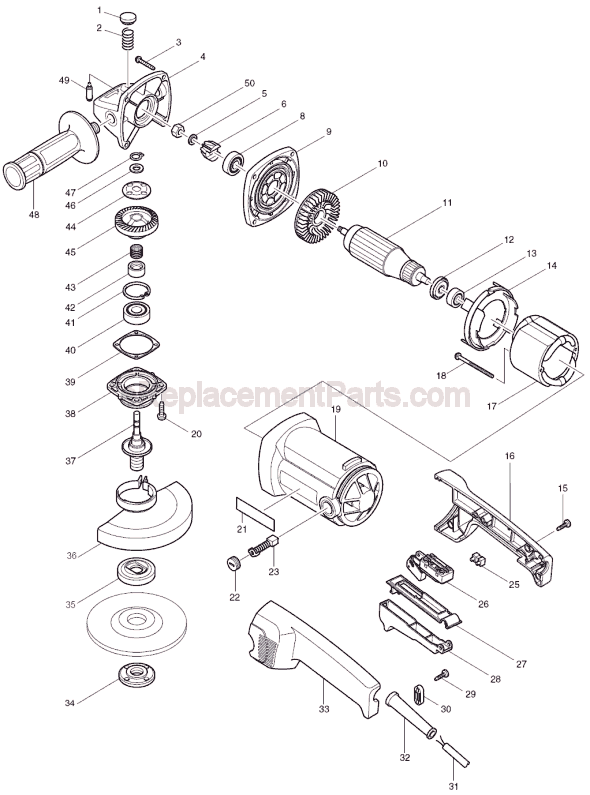 Makita 9015A Angle Grinder Page A Diagram