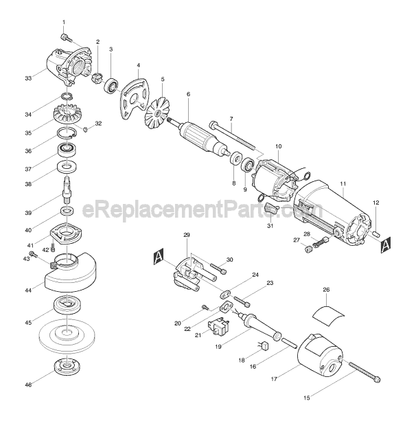 Makita 9503BH Grinder Page A Diagram