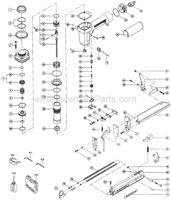 Makita AT638 Crown Stapler Page A Diagram