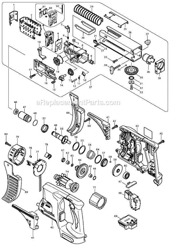 Makita BFR750 18V LXT Lithium-Ion Cordless Autofeed Screwdriver Page A Diagram