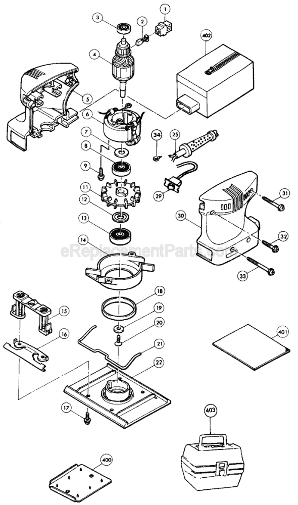 Makita BO4550 Finishing Sander Page A Diagram