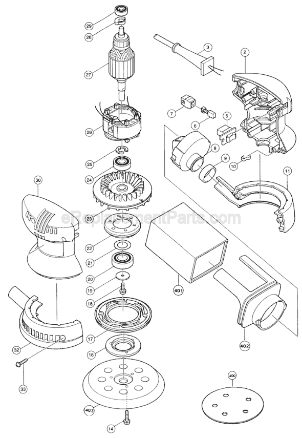 Makita BO5010 Random Orbit Sander Page A Diagram