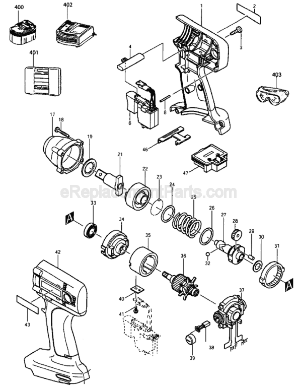 Makita BTW120SA 12V Makstar Impact Wrench Page A Diagram