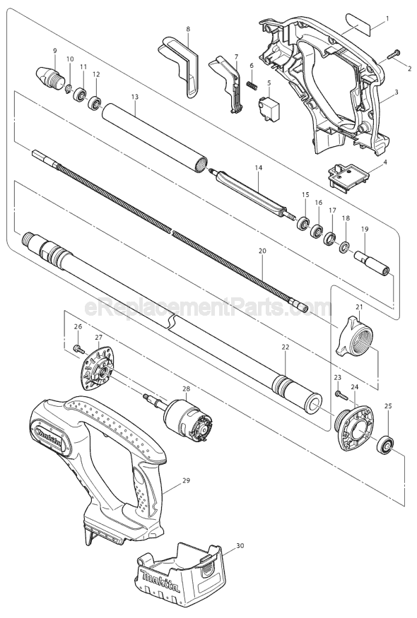 Makita BVR850 Concrete Vibrator Page A Diagram