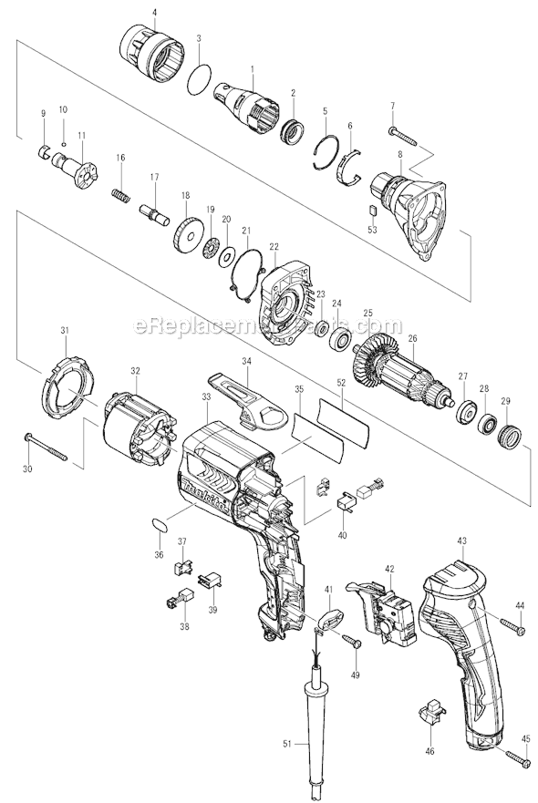 Makita FS4200TP 4,000 RPM Drywall Screwdriver Page A Diagram