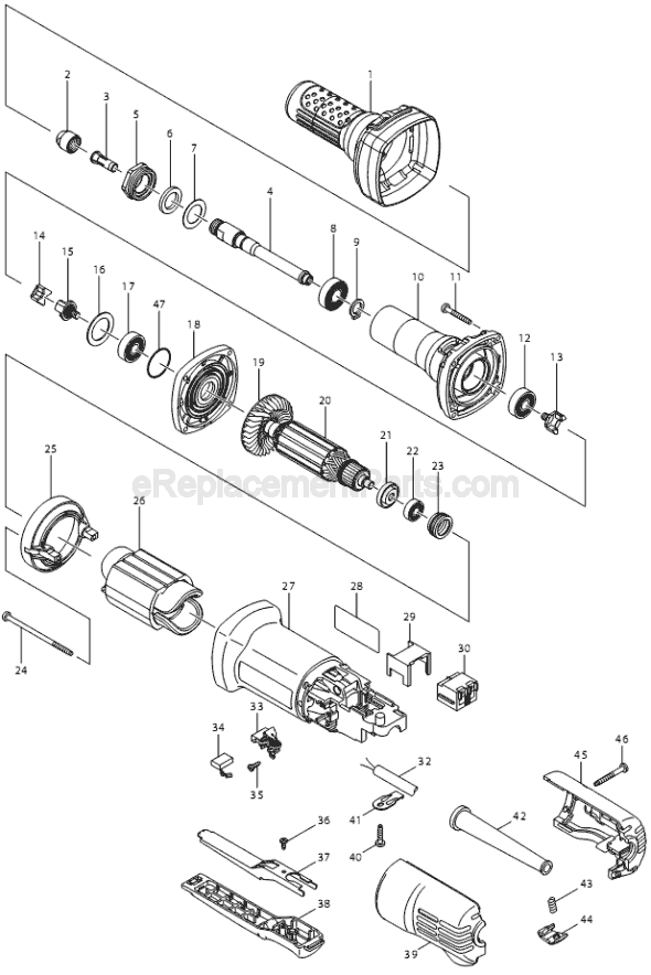 Makita GD0600 Paddle Switch Die Grinder Page A Diagram