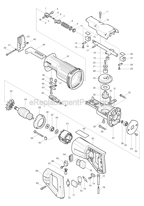 Makita JR3000VT Reciprocating Saw Page A Diagram