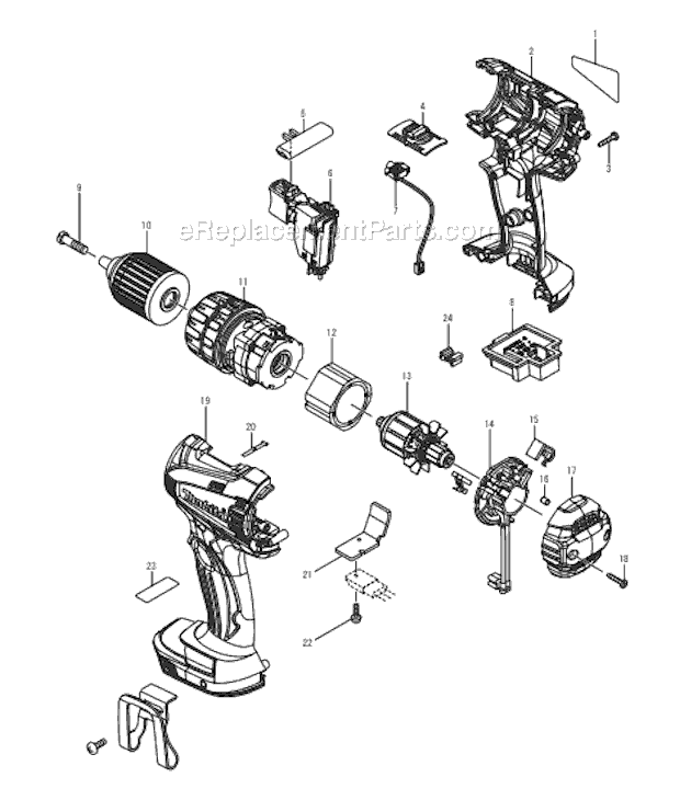 Makita LXPH01 18V LXT Lithium-Ion Cordless 1/2 Hammer Driver-Drill Kit Page A Diagram