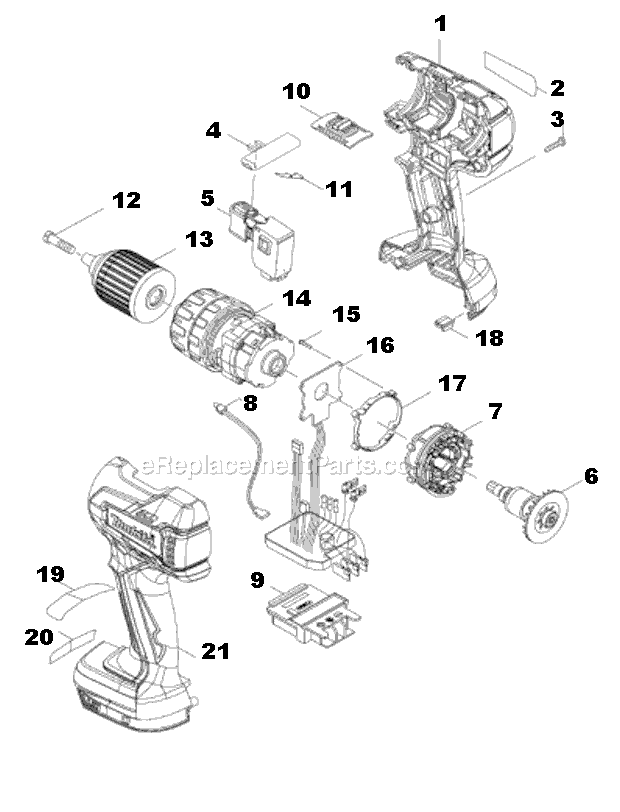 Makita LXPH05Z 18V LXT Lithium-Ion Brushless Cordless 1/2 Hammer Driver-Drill Page A Diagram