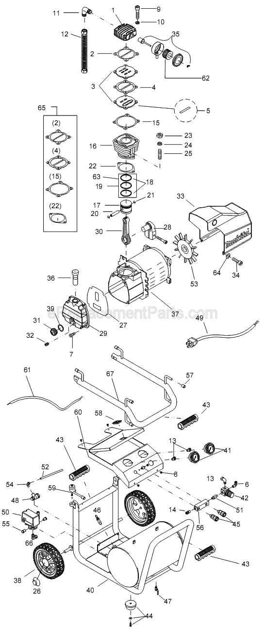 Makita MAC5200 Air Compressor Page A Diagram