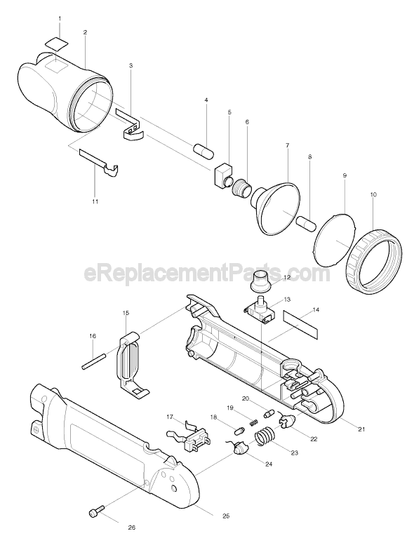 Makita ML702 7.2 Volt Flashlight Page A Diagram