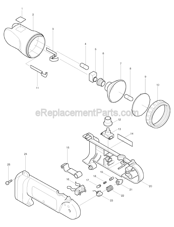 Makita ML901 Rechargeable Flashlight Page A Diagram