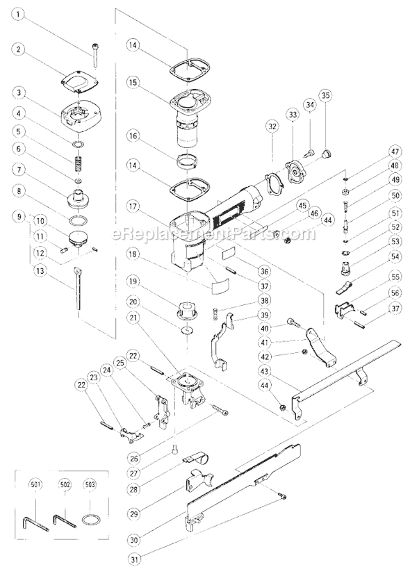 Metabo HPT (Hitachi) N3804A 1-1/2" 18ga Finish Stapler Page A Diagram