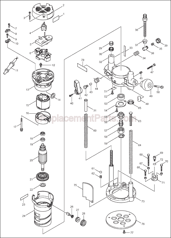Makita RP1101 Router Page A Diagram