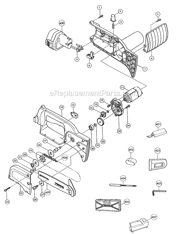 Makita UC120DWD 12V Cordless Chainsaw Page A Diagram