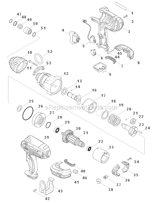 Makita XWT01Z 18V LXT Lithium-Ion High-Torque Impact Wrench Page A Diagram