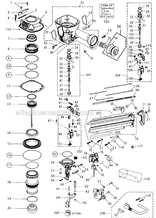 Max SN883CH/28 Clipped Head Stick Nailer Page A Diagram