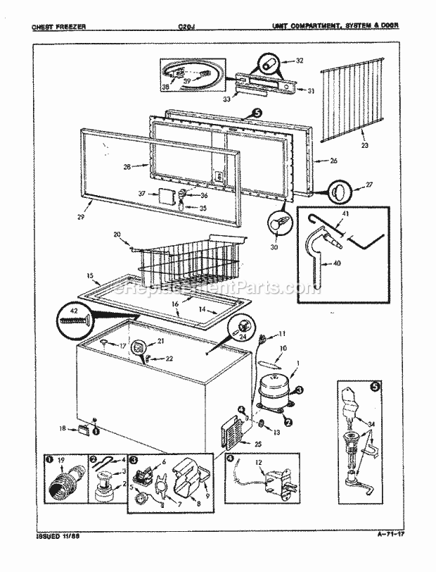 Maytag C20J (8H015) Freezer- Chest Unit Compartment & System Diagram