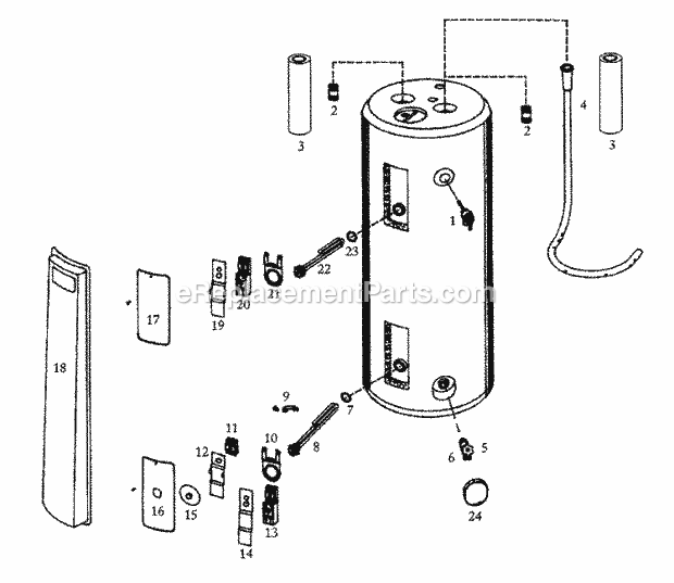 Maytag HE21230T961CSA Electric Electric Water Heater Body Diagram