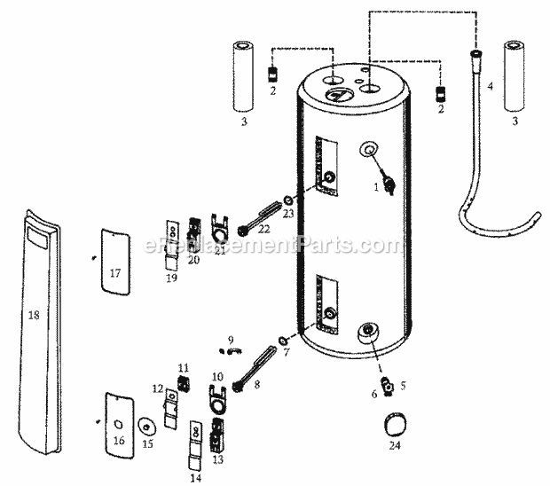 Maytag HE21250T961 Electric Water Heater Body Diagram