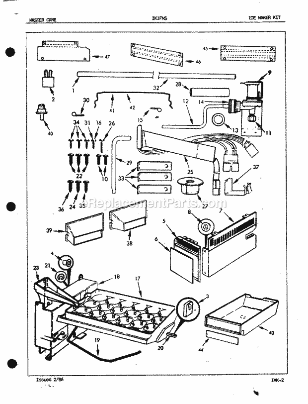 Maytag IK1FNS (5X43B) Misc / Accessory Ice Maker Kit Diagram