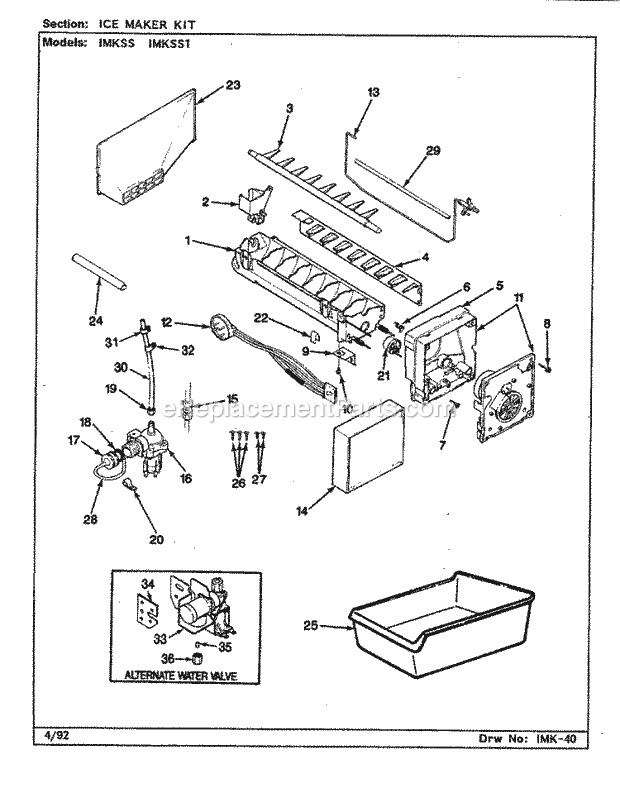 Maytag IMKSS (9X06A) Misc / Accessory Ice Maker Kit Diagram