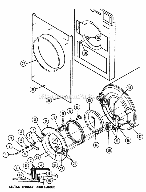 Maytag MAF50PNAL Washer-Top Loading Door & Related Assembly Diagram