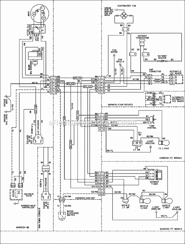 Maytag MBB1952HEB Ref - Bottom Mounts Wiring Information (Series 13) Diagram