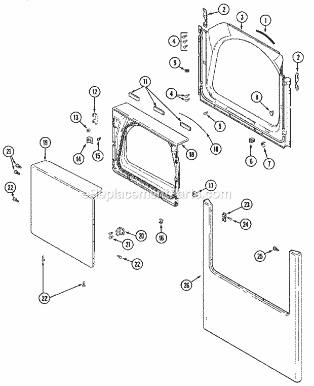 Maytag MDE16PSAUW Manual, (Dryer Gas) Door Diagram