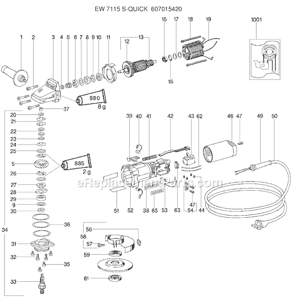 Metabo EW7115 S-QUICK (607015420) Grinder Page A Diagram