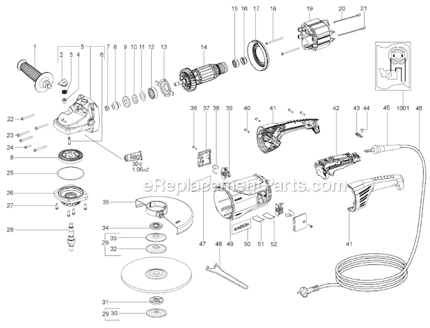 Metabo W2000 (06418420) Angle Grinder Page A Diagram