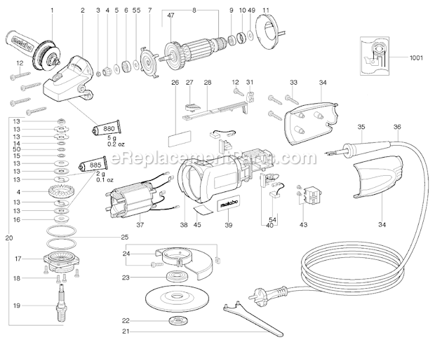 Metabo W7-115 (06204420) 750W Angle Grinder Page A Diagram