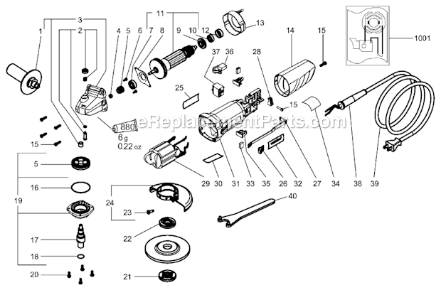 Metabo W780 (06701420) Angle Grinder Page A Diagram