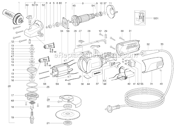 Metabo WE14-125VS (01426421) 1400W Angle Grinder Page A Diagram