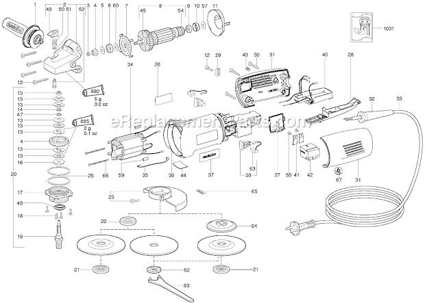Metabo WEP14-150Quick (01452420) 1400W Angle Grinder Page A Diagram