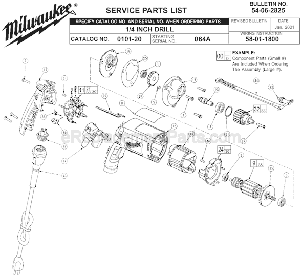Milwaukee 0101-20 (SER 064A) Electric Drill / Driver Page A Diagram